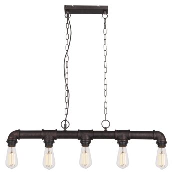 Globo Bayuda Hanglamp Zwart, 5-lichts