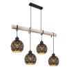 Globo JODIE Hanger Hout donker, Hout licht, 4-lichts