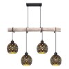Globo JODIE Hanger Hout donker, Hout licht, 4-lichts