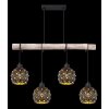 Globo JODIE Hanger Hout donker, Hout licht, 4-lichts
