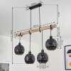 Sunasau Hanglamp Hout donker, Zwart, 4-lichts