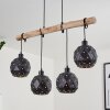 Sunasau Hanglamp Hout donker, Zwart, 4-lichts