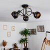 Southwest Plafondlamp Goud, Zwart, 3-lichts
