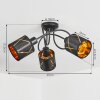Opatija Plafondlamp Zwart, 3-lichts
