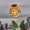 Ripoll Plafondlamp - Glas 25 cm Goud, Duidelijk, 1-licht