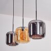 Lauden Hanger - Glas 25 cm Amber, Chroom, 3-lichts