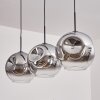 Ripoll Hanger - Glas 30 cm Chroom, Duidelijk, 3-lichts