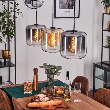 Lauden Hanger - Glas 25 cm Amber, Duidelijk, Rookkleurig, 3-lichts