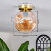 Ripoll Plafondlamp - Glas 20 cm Goud, Zwart, 1-licht