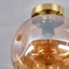 Ripoll Plafondlamp - Glas 25 cm Goud, Zwart, 1-licht