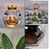 Ripoll Plafondlamp - Glas 25 cm Goud, Zwart, 1-licht