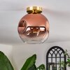 Ripoll Plafondlamp - Glas 25 cm Goud, Zwart, 1-licht