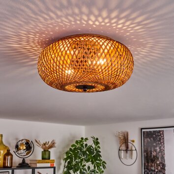 Bauro Plafondlamp 30 cm Zwart, 2-lichts