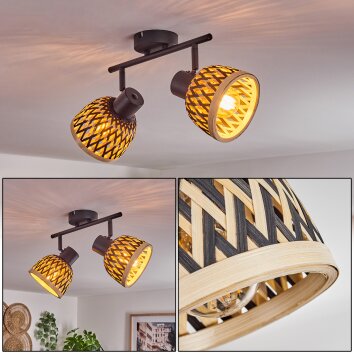 Barayn Plafondlamp Zwart, 2-lichts