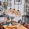 Vevino Hanglamp Amber, Duidelijk, 3-lichts