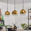 Ripoll Hanglamp Goud, Duidelijk, 3-lichts