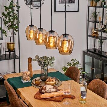 Vevino Hanglamp Zwart, 4-lichts