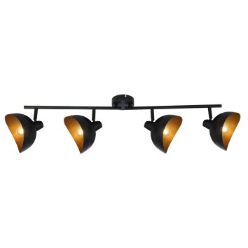 Brilliant Layton Spotbalk plafond Zwart, 4-lichts