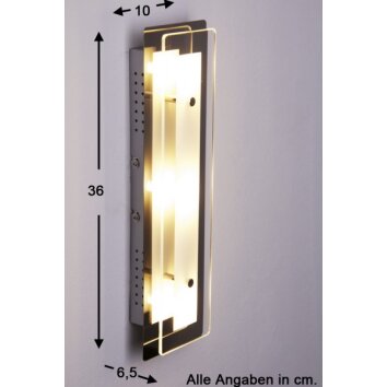 Fischer & Honsel lampen 300 Wandlamp Chroom, Transparant, Helder, 3-lichts