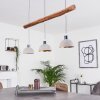 Ambri Hanglamp Hout licht, Nikkel mat, 3-lichts