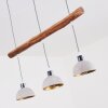 Ambri Hanglamp Hout licht, Nikkel mat, 3-lichts