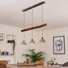 Ambri Hanglamp Hout licht, Nikkel mat, 3-lichts