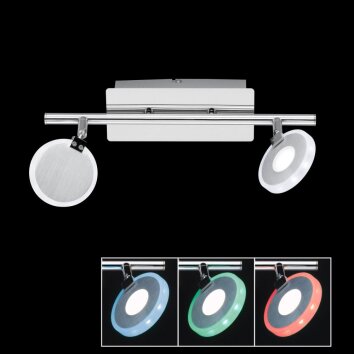 Honsel Tonic RGBW Muurlamp LED Aluminium, Chroom, 2-lichts, Afstandsbediening, Kleurwisselaar