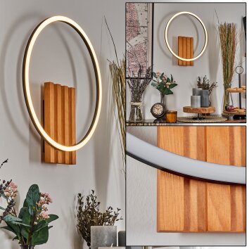 Pompu Wandlamp LED Natuurlijke kleuren, Zwart, 1-licht