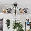 Gastor Plafondlamp 74 cm Amber, Duidelijk, Rookkleurig, 6-lichts