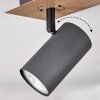 Javel Plafondlamp Antraciet, houtlook, 2-lichts