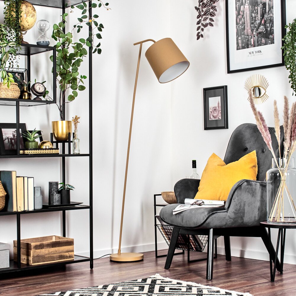 Moderne Staande Lamp met Linnen Lampenkap - E27 Fitting - Booglamp - 6