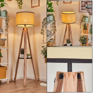 Chellas Staande lamp Natuurlijke kleuren, Zwart, 1-licht