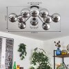 Gastor Plafondlamp 83 cm Chroom, Rookkleurig, 10-lichts