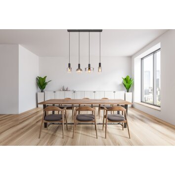 Globo CLASSIS Hanglamp Zwart, 4-lichts