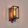 Portalis Wandlamp voor buiten Bruin, houtlook, Zwart, 1-licht, Bewegingsmelder