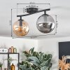 Gastor Plafondlamp, Kogellampje Amber, Rookkleurig, 2-lichts