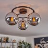 Gastor Plafondlamp, Kogellampje Chroom, Rookkleurig, 3-lichts