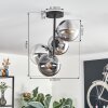 Gastor Plafondlamp, Kogellampje Chroom, Duidelijk, Rookkleurig, 4-lichts