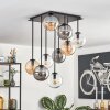 Gastor Plafondlamp, Kogellampje Amber, Duidelijk, Rookkleurig, 9-lichts