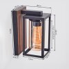 Portalis Buitenlicht, Wandlamp voor buiten Bruin, houtlook, Zwart, 1-licht
