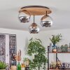 Koyoto Plafondlamp, Kogellampje Natuurlijke kleuren, Zwart, 3-lichts