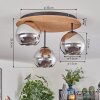 Koyoto Plafondlamp, Kogellampje Natuurlijke kleuren, Zwart, 3-lichts