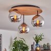 Koyoto Plafondlamp, Kogellampje Natuurlijke kleuren, Zwart, 3-lichts