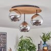 Koyoto Plafondlamp, Kogellampje Natuurlijke kleuren, Zwart, 3-lichts