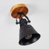 Berkeley Plafondlamp Hout donker, Zwart, 1-licht