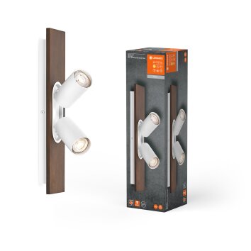 Ledvance Spot Plafondlamp LED houtlook, Wit, 2-lichts