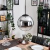 Gastor Hanglamp, Kogellampje 30 cm Chroom, Duidelijk, Rookkleurig, 1-licht