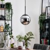 Gastor Hanglamp, Kogellampje 20 cm Chroom, Rookkleurig, 1-licht