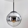 Gastor Hanglamp, Kogellampje 25 cm Chroom, Duidelijk, Rookkleurig, 1-licht