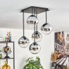 Gastor Plafondlamp, Kogellampje Chroom, Duidelijk, Rookkleurig, 5-lichts